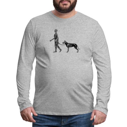 Skeleton Human and Dog - Men's Premium Long Sleeve T-Shirt