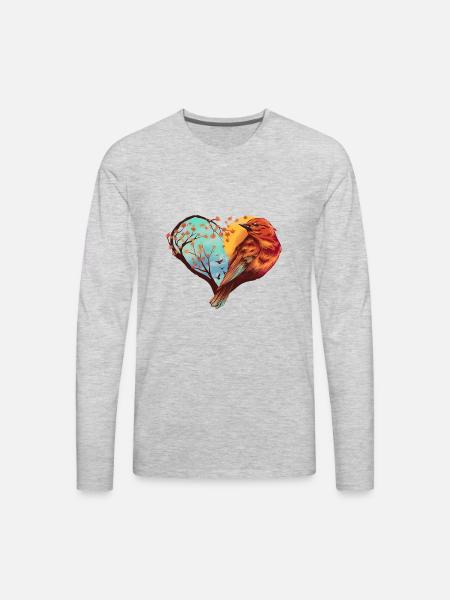 bird - Men's Premium Long Sleeve T-Shirt - heather gray
