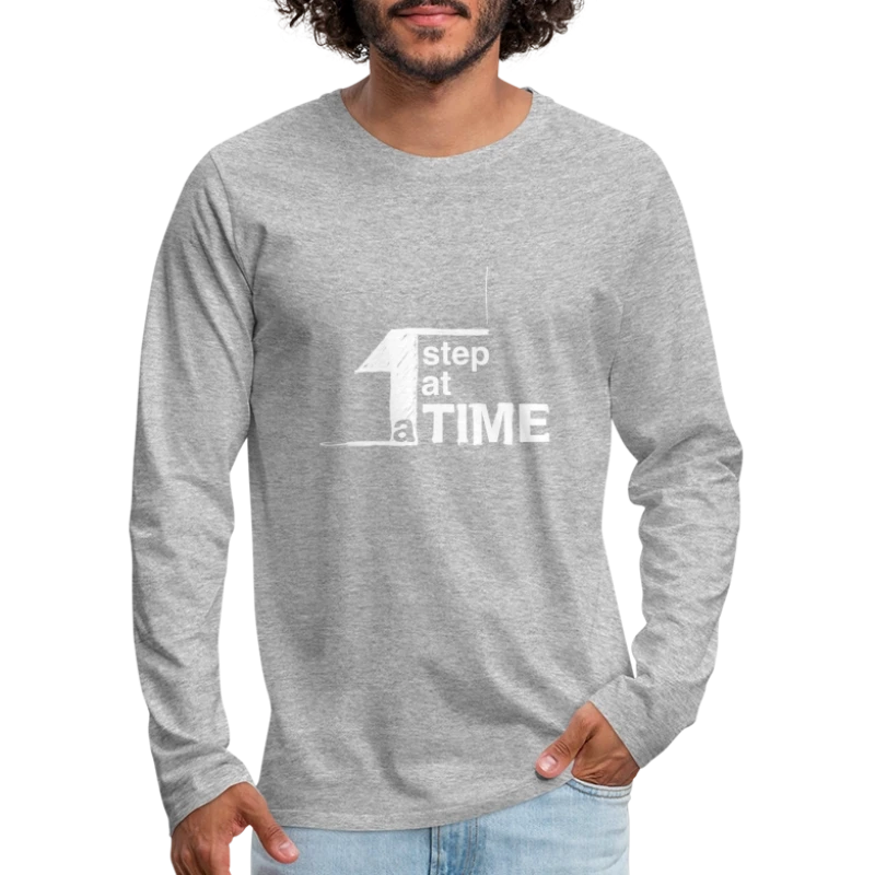 One Step At Time (w) - Men's Premium Long Sleeve T-Shirt