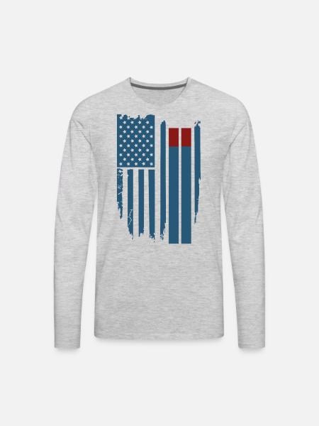 USA and 911 - Men's Premium Long Sleeve T-Shirt - heather gray