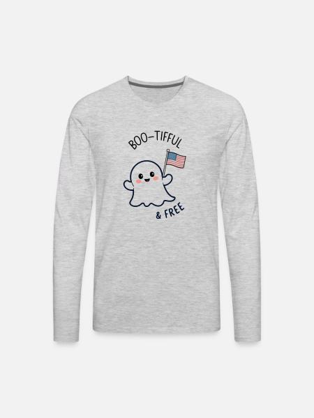 Ghost - 4th of july - Men's Premium Long Sleeve T-Shirt - heather gray