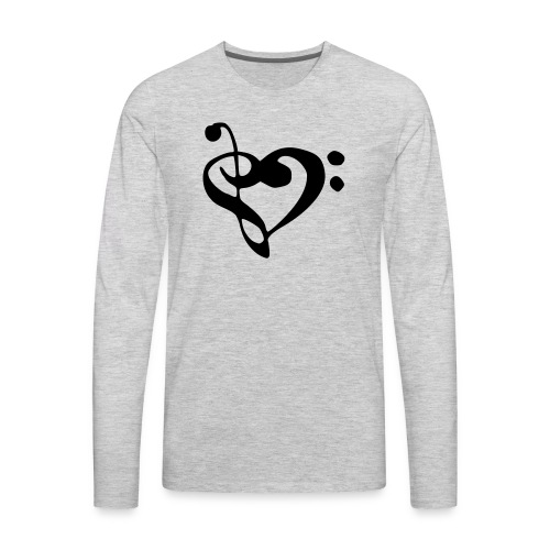 musical note with heart - Men's Premium Long Sleeve T-Shirt