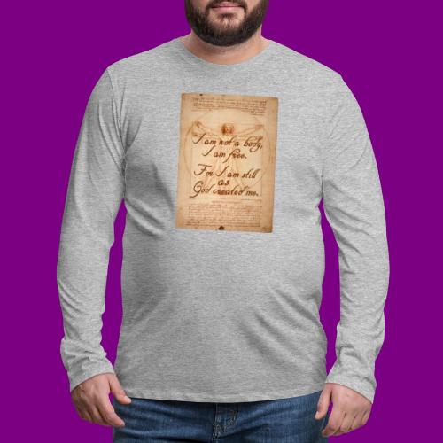 Leonardo DaVinci's - I am not a body - ACIM - Men's Premium Long Sleeve T-Shirt
