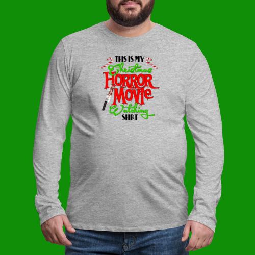 Christmas Horror Movie Watching Shirt - Men's Premium Long Sleeve T-Shirt