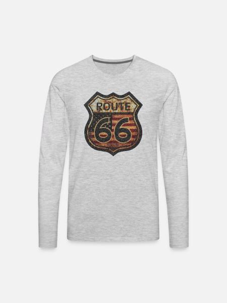 ROUTE 66 - Men's Premium Long Sleeve T-Shirt - heather gray