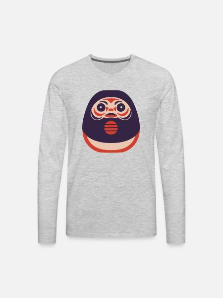 Daruma Doll - Men's Premium Long Sleeve T-Shirt - heather gray