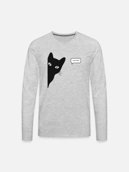 Cat saw that - Men's Premium Long Sleeve T-Shirt - heather gray