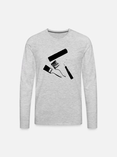paint roller - Men's Premium Long Sleeve T-Shirt - heather gray