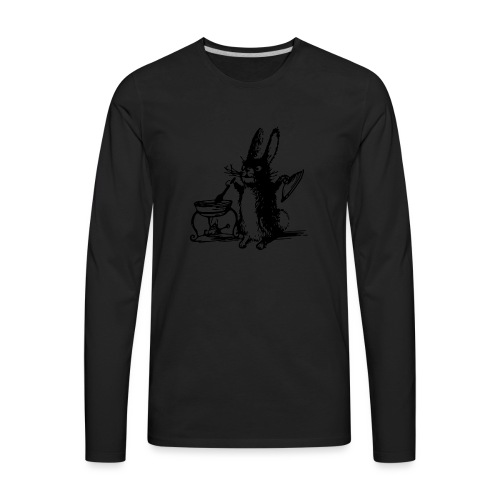 Cute Bunny Rabbit Cooking - Men's Premium Long Sleeve T-Shirt