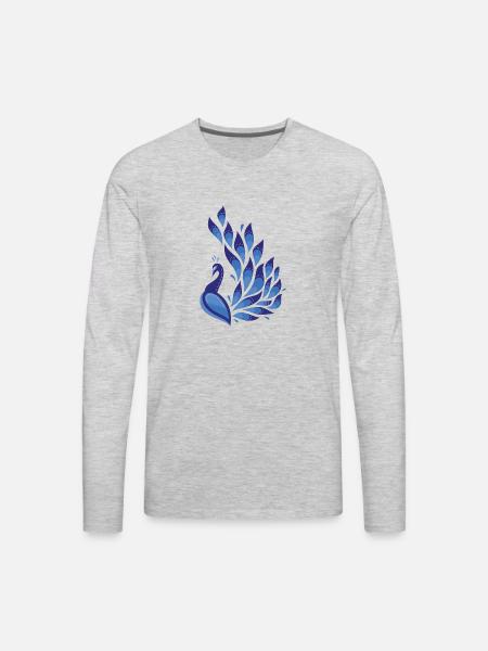 Peacock - Men's Premium Long Sleeve T-Shirt - heather gray