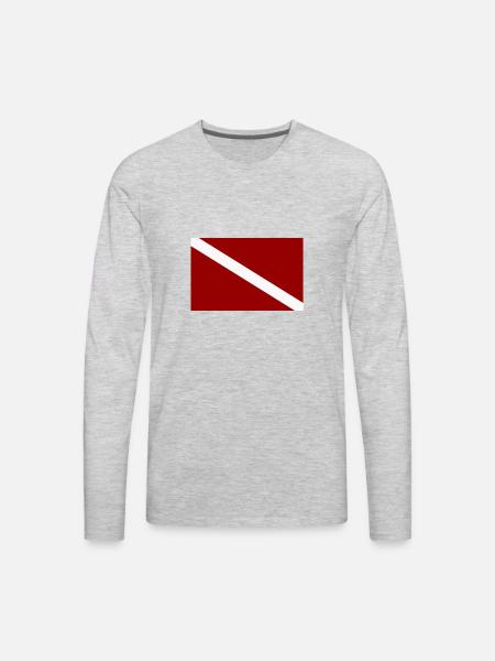 scuba flag - Men's Premium Long Sleeve T-Shirt - heather gray