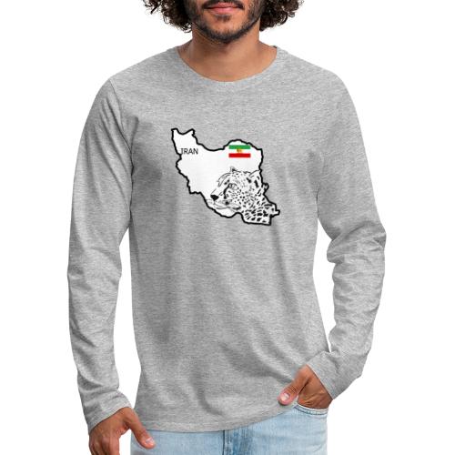 Iran Map Flag Persian cheetah - Men's Premium Long Sleeve T-Shirt