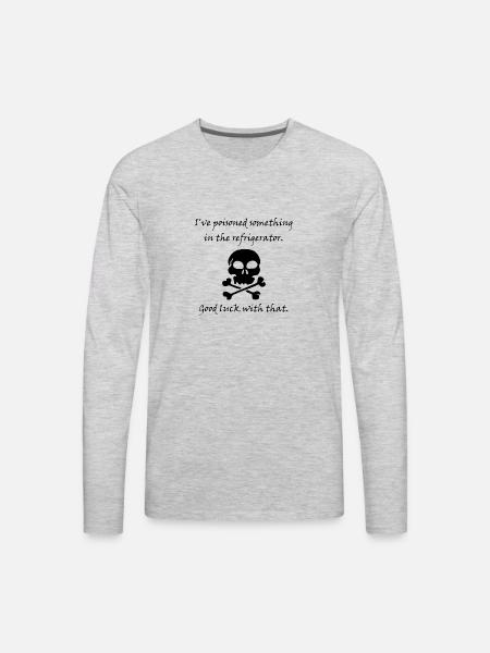 Poisoned Refrigerator Skull - Men's Premium Long Sleeve T-Shirt - heather gray