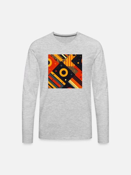 Retro Abstractions - Men's Premium Long Sleeve T-Shirt - heather gray