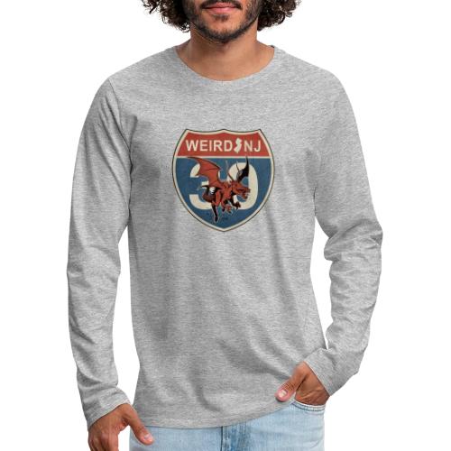 Weird NJ HIghway Shield - Men's Premium Long Sleeve T-Shirt