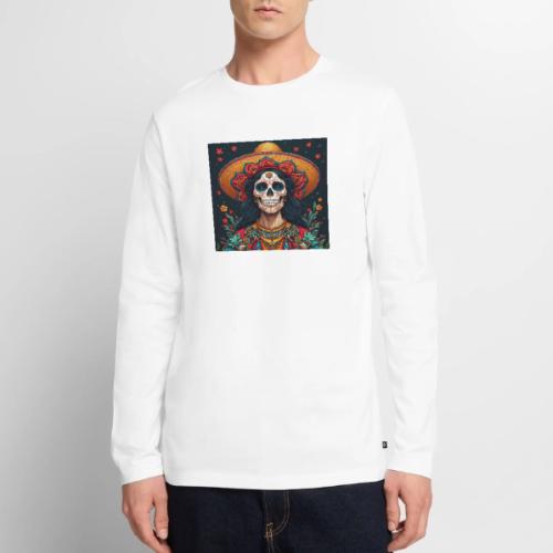 Charra Skull Art | Traditional Mexican Design - Men's Premium Long Sleeve T-Shirt