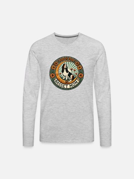 Basset Mom - Men's Premium Long Sleeve T-Shirt - heather gray
