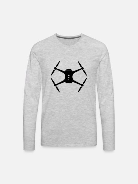 Drone Quadrocopter Pilot - Men's Premium Long Sleeve T-Shirt - heather gray