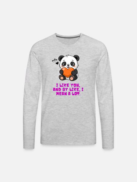 Liking Somebody - Men's Premium Long Sleeve T-Shirt - heather gray