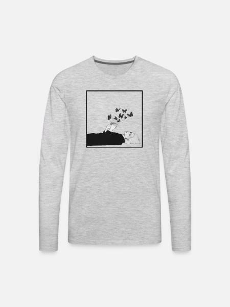 Breath of Butterflies - Men's Premium Long Sleeve T-Shirt - heather gray