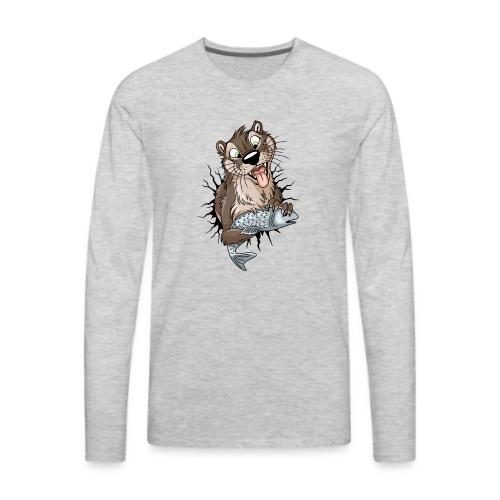 STUCK Otter (front) - black cracks - Men's Premium Long Sleeve T-Shirt