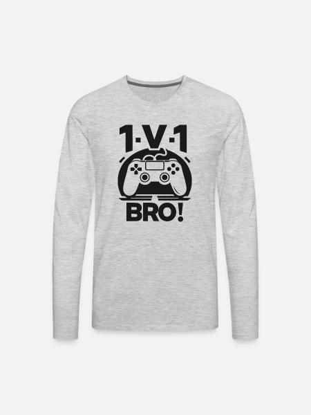 1v1 Bro - Men's Premium Long Sleeve T-Shirt - heather gray