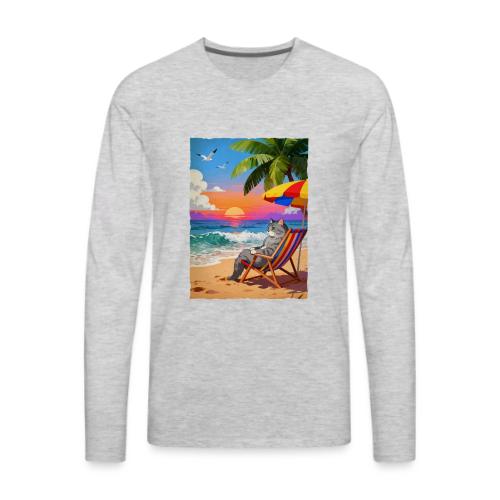 Rainbow Beach cat - Men's Premium Long Sleeve T-Shirt