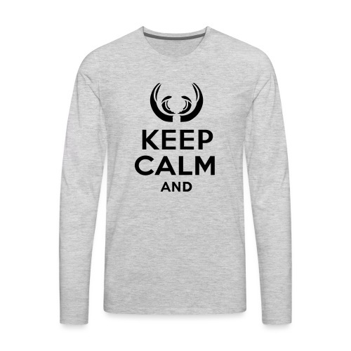 keep_calm_and_wild_boar_text - Men's Premium Long Sleeve T-Shirt