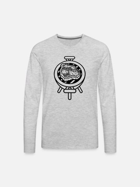 delicious steak BBQ charcoal - Men's Premium Long Sleeve T-Shirt - heather gray