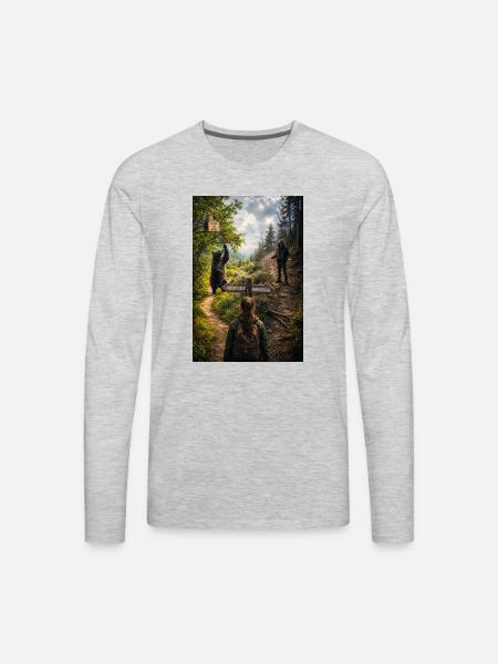 Choose the bear - Men's Premium Long Sleeve T-Shirt - heather gray