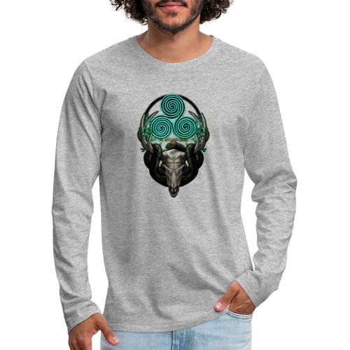 The Antlered Crown (Color Text) - Men's Premium Long Sleeve T-Shirt