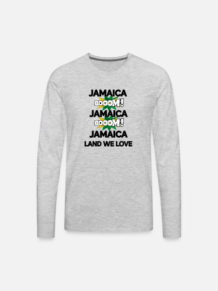 Jamaica Boom v2 - Men's Premium Long Sleeve T-Shirt - heather gray