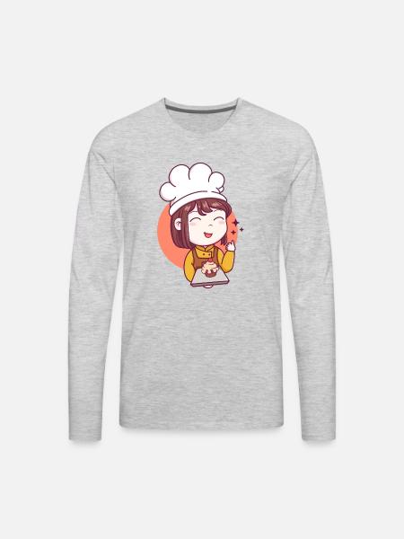 CUTE GIRL - Men's Premium Long Sleeve T-Shirt - heather gray