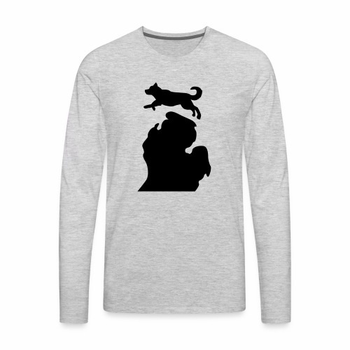 Bark Michigan Husky - Michigan Tech Colors - Men's Premium Long Sleeve T-Shirt