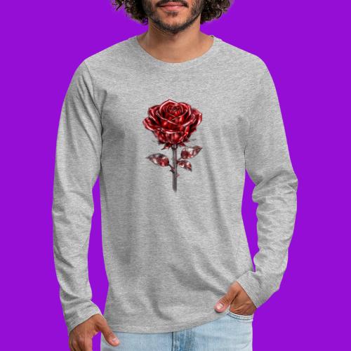 2 Set - Silver and Gold Roses - Men's Premium Long Sleeve T-Shirt