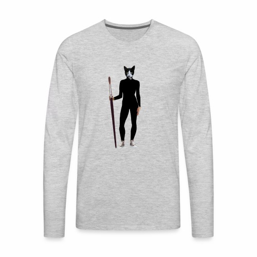 Cat Artist - Men's Premium Long Sleeve T-Shirt