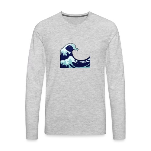 Vague Tsunami Logo - T-shirt Premium à manches longues pour hommes