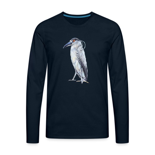 Black Crowned Night Heron - Men's Premium Long Sleeve T-Shirt