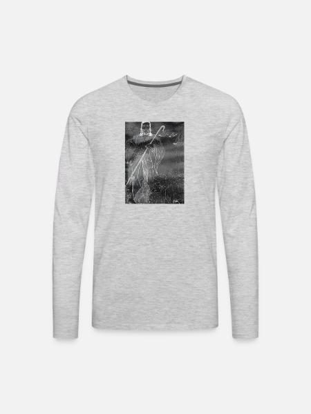 Good Shepherd - Dark Image - Men's Premium Long Sleeve T-Shirt - heather gray