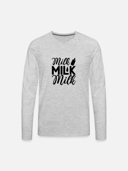 Milk Milk Milk - Men's Premium Long Sleeve T-Shirt - heather gray
