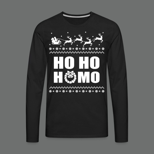 Ho Ho Homo Christmas LGBT Ugly Sweater - Men's Premium Long Sleeve T-Shirt