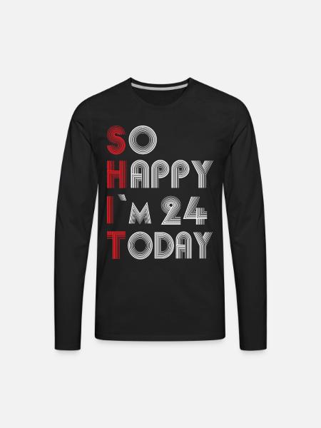 24 Birthday - Men's Premium Long Sleeve T-Shirt - black