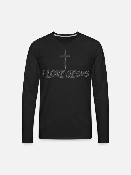 Jesus - I Love Jesus - Men's Premium Long Sleeve T-Shirt - black