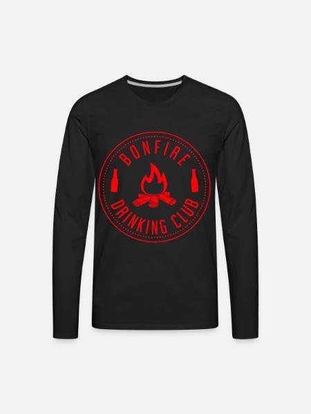 Bonfire Drinking Club Camping - Men's Premium Long Sleeve T-Shirt - black