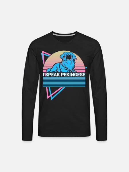 I Speak Pekingese Retro - Men's Premium Long Sleeve T-Shirt - black