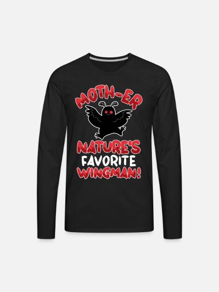 Mothman Cryptid Cryptozoology - Men's Premium Long Sleeve T-Shirt - black
