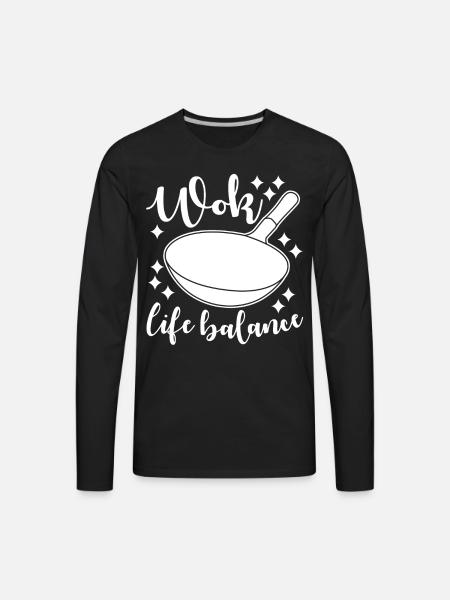 Wok Cooking Pan - Men's Premium Long Sleeve T-Shirt - black