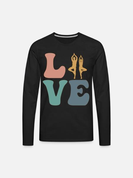 LOVE Yoga Yogi - Men's Premium Long Sleeve T-Shirt - black