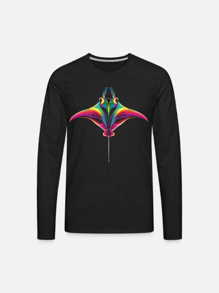 Manta Ray Stingray Popart - Men's Premium Long Sleeve T-Shirt - black