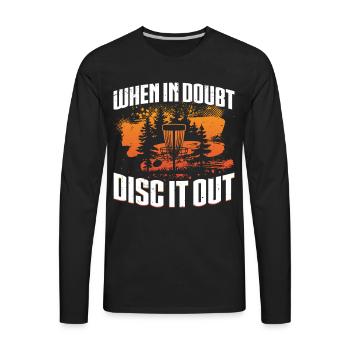 Disc Golf Disc It Out - Men's Premium Long Sleeve T-Shirt - black - Front - Jose (178cm)